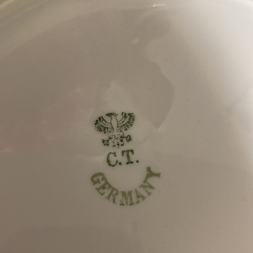Antique Germany Carl Tielsch Floral Square Cake Plate! - Picture 4 of 7